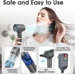 KARFUN Hair Dryer, 110000 RPM High-Speed Brushless Motor Fast Drying Blow Dryer, 57dB Low Noise Hair Dryer for Home or Travel, 3 Temps & 2 Speeds - Image 5
