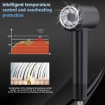 MMK Asciugacapelli Ionico, Phon Capelli Professionale, Phon da 200 Milioni di Ioni Negativi, Asciugatura Rapida 110000 giri/min ad Alta Velocità per Asciugatura Rapida, 57dB Rumore Basso per Viaggi - Image 3