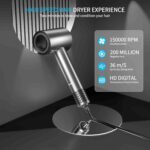 Hair Dryer with Diffuser Ion Hair Dryer 1500W HD Display Temperature Touchscreen Hair Dryer Ion Hair Dryer 4 Temperature Levels and 3 Speed Levels - Image 7