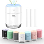 SZO Portable Mini Humidifier, 500ML USB Personal Cool Mist Humidifiers for Bedroom Office Travel Desk, Whisper Quiet 20dB with 2 Mist Modes & Auto Shut-Off, Small Desktop Humidifier